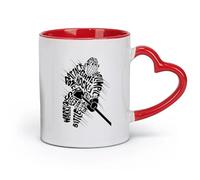 AYUEHBN Cerámica Café y bebidas calientes Juego de hockey Poder Velocidad Batalla Acción Deporte （11oz/320ml） Oficina, hogar, cafetería, lavavajillas y microondas Apto para rojo