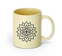 AYUEHBN cerámica Café y Bebidas Calientes Mandala de loto, hinduismo, budismo, yoga, meditación （11oz/320ml） Tazas de cerámica para el hogar o el trabajo Beige