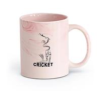 AYUEHBN cerámica Café y Bebidas Calientes Resumen Jugador de Cricket Deportes Bit Equipo Juego （11oz/320ml） Taza de cerámica para capuchino, té, leche Rosa mármol
