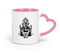 AYUEHBN Cerámica para beber, para el hogar, con forma de cabeza de Ganesha, elefante, dios indio del hinduismo (320 ml) para té, café y bebida caliente, color rosa.