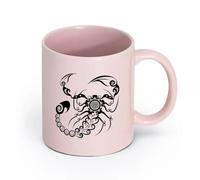 AYUEHBN cerámica Taza de Café con Asa - Cerámica Clásica Adorno tribal de animal de escorpión （11oz/320ml） Taza de cerámica para capuchino, té, leche Rosa