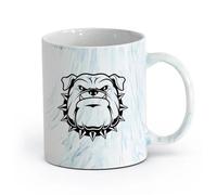 AYUEHBN cerámica Taza de Café con Asa - Cerámica Clásica Bulldog enojado Garage Cabeza de perro loca （11oz/320ml） Para té, café, infusión caliente Azul mármol