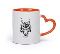 AYUEHBN cerámica Taza de Café con Asa - Cerámica Clásica Cabeza de dragón de fantasía Bestia fantástica （11oz/320ml） Bebidas calientes, espresso Naranja