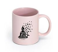 AYUEHBN cerámica Taza de Café con Asa - Cerámica Clásica Cita budista de Buda Sé alguien que quieras ser （11oz/320ml） Para té, chocolate caliente Rosa
