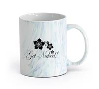 AYUEHBN cerámica Taza de Café con Asa - Cerámica Clásica Consigue atractivo sexual Cita Patrón de flores （11oz/320ml） Para té, café y bebidas calientes Azul mármol