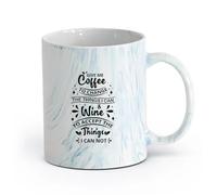 AYUEHBN cerámica Taza de Café con Asa - Cerámica Clásica Dame palabras de cita de cafetería caligrafía （11oz/320ml） Para té, chocolate caliente Azul mármol