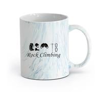 AYUEHBN cerámica Taza de Café con Asa - Cerámica Clásica Escalada en roca Alpinismo Escaladores Extremos （11oz/320ml） Regalo para hombre o mujer Azul mármol