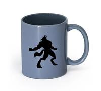 AYUEHBN cerámica Taza de Café con Asa - Cerámica Clásica Fantasía de silueta de hombre lobo （11oz/320ml） Para café, sopa, té, leche, latte, chocolate caliente, para mujeres y hombres Gris azulado