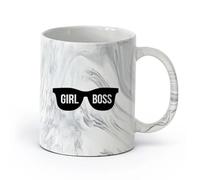 AYUEHBN cerámica Taza de Café con Asa - Cerámica Clásica Gafas de Jefa para Chica, Mujer, Idea de Oficina （11oz/320ml） Para té, café, infusión caliente Negro mármol