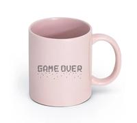 AYUEHBN cerámica Taza de Café con Asa - Cerámica Clásica Game Over Pixel Videojuegos Gamer ación （11oz/320ml） Regalo único de oficina para mujeres y hombres Rosa