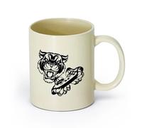 AYUEHBN cerámica Taza de Café con Asa - Cerámica Clásica Videojuego con joystick Tiger Head Gamer （11oz/320ml） Elegante y duradero: apto para microondas y lavavajillas Amarillo claro