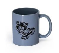 AYUEHBN cerámica Taza de Café con Asa - Cerámica Clásica Videojuego con joystick Tiger Head Gamer （11oz/320ml） Elegante y duradero: apto para microondas y lavavajillas Gris azulado