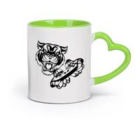 AYUEHBN cerámica Taza de Café con Asa - Cerámica Clásica Videojuego con joystick Tiger Head Gamer （11oz/320ml） Elegante y duradero: apto para microondas y lavavajillas Verde