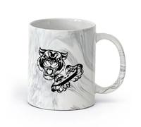AYUEHBN cerámica Taza de Café con Asa - Cerámica Clásica Videojuego con joystick Tiger Head Gamer （11oz/320ml） Elegante y duradero: apto para microondas y lavavajillas Negro mármol