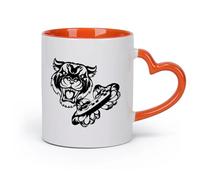 AYUEHBN cerámica Taza de Café con Asa - Cerámica Clásica Videojuego con joystick Tiger Head Gamer （11oz/320ml） Elegante y duradero: apto para microondas y lavavajillas Naranja