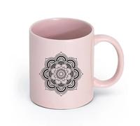 AYUEHBN cerámica Taza de café con estilo Estudio de yoga, budismo, hinduismo y flor de mandala （11oz/320ml） Café, té, latte, leche, cacao, zumo y otras bebidas calientes Rosa