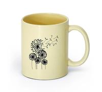 AYUEHBN cerámica Taza de café con estilo Jardín de flores de diente de león en el dormitorio （11oz/320ml） para amantes del café, mejores amigos del trabajo, compañeros de trabajo y amigos Beige