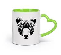 AYUEHBN cerámica Taza de Café de Cerámica Cabeza de oso pequeño, animal salvaje, guardería infantil （11oz/320ml） Para Té, Café, Leche, Capuchino Verde