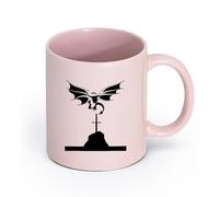 AYUEHBN cerámica Taza de Café de Cerámica Dragón Volador Cuentos Medievales Mitología Alas Espada （11oz/320ml） Elegante y duradero: apto para microondas y lavavajillas Rosa