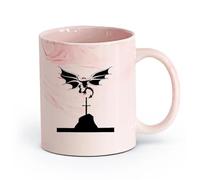 AYUEHBN cerámica Taza de Café de Cerámica Dragón Volador Cuentos Medievales Mitología Alas Espada （11oz/320ml） Elegante y duradero: apto para microondas y lavavajillas Rosa mármol