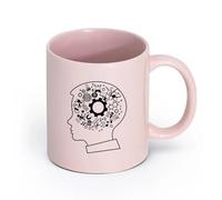 AYUEHBN cerámica Taza de Café de Cerámica Escuela Educación Ciencia Química Física Habitación de niño （11oz/320ml） Ideal para usar en casa y la oficina Rosa