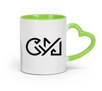 AYUEHBN cerámica Taza de Café de Cerámica Gimnasio Palabra Minimalismo Caligrafía Gimnasio Club （11oz/320ml） Elegante y duradero: apto para microondas y lavavajillas Verde