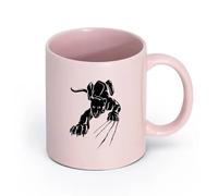 AYUEHBN cerámica Taza de Café de Cerámica Gran felino salvaje Pantera Animal Depredador Cazador （11oz/320ml） Oficina, hogar, cafetería, apto para lavavajillas y microondas Rosa