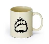 AYUEHBN cerámica Taza de Café de Cerámica Huellas de patas de oso grizzly, animales depredadores, garras （11oz/320ml） Para té, café y bebidas calientes Amarillo claro