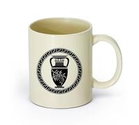 AYUEHBN cerámica Taza de Café de Cerámica Jarrón griego antiguo con rama de olivo, Grecia Inicio （11oz/320ml） Taza de cerámica para capuchino, té, leche Amarillo claro
