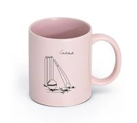 AYUEHBN cerámica Taza de Café de Cerámica Juego de críquet, pelota de golf, bate, ganar, deporte （11oz/320ml） Taza de cerámica para capuchino, té, leche Rosa
