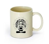 AYUEHBN cerámica Taza de Café de Cerámica Meditación Mujer Estilo de vida saludable Vivir Yoga （11oz/320ml） Regalo único de oficina para mujeres y hombres Amarillo claro