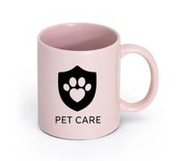 AYUEHBN cerámica Taza de Café Emblema con símbolo de huella de pata de gato y perro para tienda de mascotas （11oz/320ml） Apto para lavavajillas Rosa