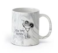 AYUEHBN cerámica Taza de Cerámica La fiesta está aquí. Bebida alcohólica. Bar. Copa de cóctel. Buzo. （11oz/320ml） Ideal para usar en casa y la oficina Negro mármol