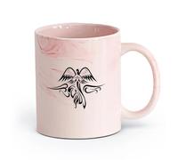 AYUEHBN cerámica Taza de Cerámica para Café, Té y Cacao Ángeles y Santos Ángel Alado Muy Hermoso （11oz/320ml） Para bebidas calientes, latte, capuchino Rosa mármol