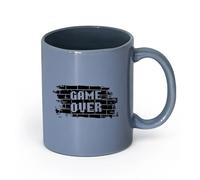AYUEHBN cerámica Taza de Cerámica para Café, Té y Cacao Bricks Game Over Gaming Boys Juegan Videojuegos （11oz/320ml） Para té, café, infusión caliente Gris azulado
