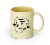 AYUEHBN cerámica Taza de Cerámica para Café, Té y Cacao Cartas de payaso, ases del juego en el casino （11oz/320ml） Para té, chocolate caliente Beige