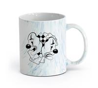 AYUEHBN cerámica Taza de Cerámica para Café, Té y Cacao Cartas de payaso, ases del juego en el casino （11oz/320ml） Para té, chocolate caliente Azul mármol