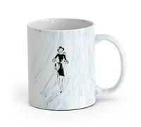 AYUEHBN cerámica Taza de Cerámica para Café, Té y Cacao Chica modelo de tienda de moda comprando （11oz/320ml） Ideal para el hogar, la oficina, cafeterías, ideas de regalo Azul mármol