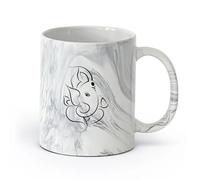 AYUEHBN cerámica Taza de Cerámica para Café, Té y Cacao Dios abstracto hindú Ganesha Elefante （11oz/320ml） Tazas de cerámica para el hogar o el trabajo Negro mármol