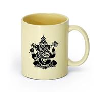 AYUEHBN cerámica Taza de Cerámica para Café, Té y Cacao Dios elefante indio, religión del hinduismo （11oz/320ml） Para Té, Café, Leche, Capuchino Beige