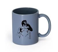 AYUEHBN cerámica Taza de Cerámica para Café, Té y Cacao Estatua de David de Miguel Ángel Escultura （11oz/320ml） Taza de cerámica para capuchino, té, leche Gris azulado