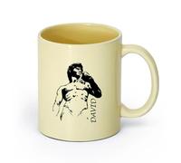 AYUEHBN cerámica Taza de Cerámica para Café, Té y Cacao Estatua de David de Miguel Ángel Escultura （11oz/320ml） Taza de cerámica para capuchino, té, leche Beige