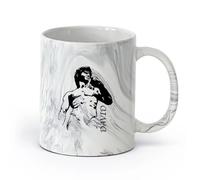 AYUEHBN cerámica Taza de Cerámica para Café, Té y Cacao Estatua de David de Miguel Ángel Escultura （11oz/320ml） Taza de cerámica para capuchino, té, leche Negro mármol