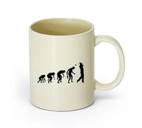 AYUEHBN cerámica Taza de Cerámica para Café, Té y Cacao Evolución del golfista del club de golf （11oz/320ml） Taza de cerámica para capuchino, té, leche Amarillo claro