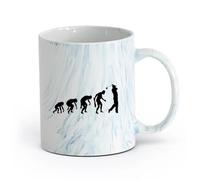AYUEHBN cerámica Taza de Cerámica para Café, Té y Cacao Evolución del golfista del club de golf （11oz/320ml） Taza de cerámica para capuchino, té, leche Azul mármol