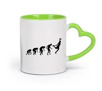 AYUEHBN cerámica Taza de Cerámica para Café, Té y Cacao Evolución del jugador de baloncesto adolescente （11oz/320ml） Ideal para usar en casa y la oficina Verde