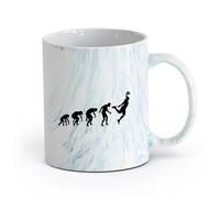 AYUEHBN cerámica Taza de Cerámica para Café, Té y Cacao Evolución del jugador de baloncesto adolescente （11oz/320ml） Ideal para usar en casa y la oficina Azul mármol