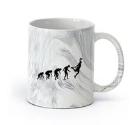 AYUEHBN cerámica Taza de Cerámica para Café, Té y Cacao Evolución del jugador de baloncesto adolescente （11oz/320ml） Ideal para usar en casa y la oficina Negro mármol