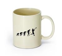 AYUEHBN cerámica Taza de Cerámica para Café, Té y Cacao Evolución del niño jugador de fútbol Deportes （11oz/320ml） Bebidas calientes, espresso Amarillo claro