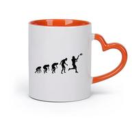 AYUEHBN cerámica Taza de Cerámica para Café, Té y Cacao Evolución del niño jugador de fútbol Deportes （11oz/320ml） Bebidas calientes, espresso Naranja